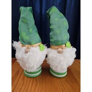 Set of 2 St. Patrick's Day Gnomes Farmhouse Green St. Paddy Decor Handmade